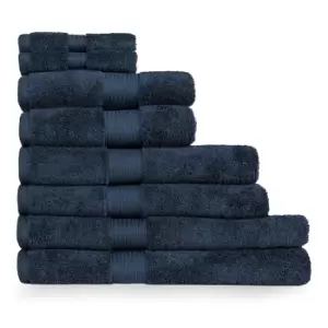 Image of Cleopatra Egyptian Cotton 8 Piece Complete Towel Set Navy