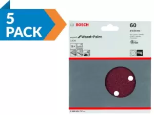 Image of Bosch 2608605717 150mm 60 Grit Sanding Disc Sheets 5pk
