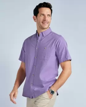 Image of Cotton Traders Mens Classic Seersucker Shirt in Pink