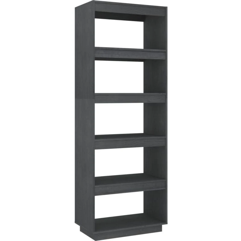 Image of VIDAXL Vidaxl - Book Cabinet/Room Divider Grey 60x35x167cm Solid Pinewood 8720286816073