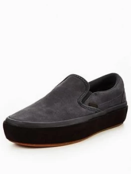 Image of Vans UA Classic Slip On Platform GreyBlack GreyBlack Size 4 Women