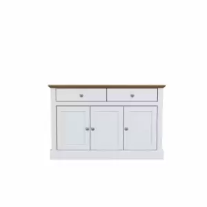 Image of LPD Devon 3 Door 2 Drawer Sideboard White