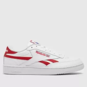 Image of Reebok White & Red Club C Revenge Trainers
