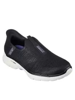 Image of Skechers Go Walk 6 Fabulous View Plimsoll - Black, Size 5, Women