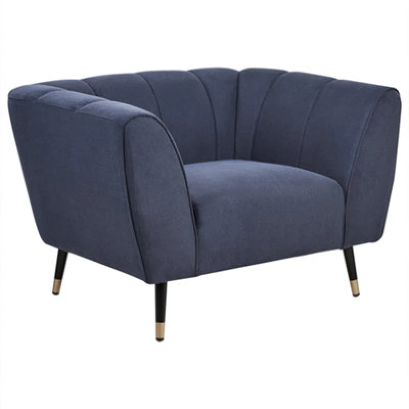 Image of Beliani Fabric Armchair Dark Blue Orsta