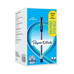 Image of Paper Mate Ballpoint Grip 0.7mm Pen Black PK50