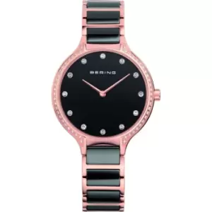 Image of Ladies Bering Ceramic Black & Pink Watch