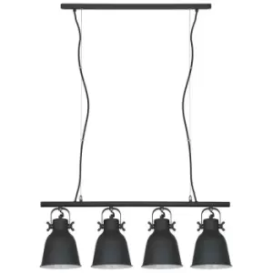 Image of Italux Lighting - Italux Lavare - Scandinavian Hanging Pendant White, Black 4 Light with Black, White Shade, E27