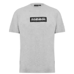 Image of Napapijri Small Box Logo Short Sleeve T Shirt - Grey