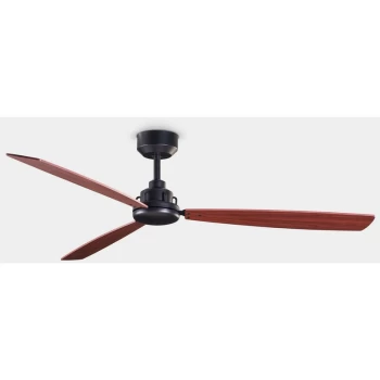Image of Leds-c4 Lighting - LEDS C4 Xaloc 1320mm 3 Blade 132cm Ceiling Fan Metallic Black, Mahogany