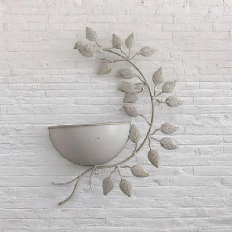 Image of MSL 42CM CREAM METAL GARDEN PLANTER