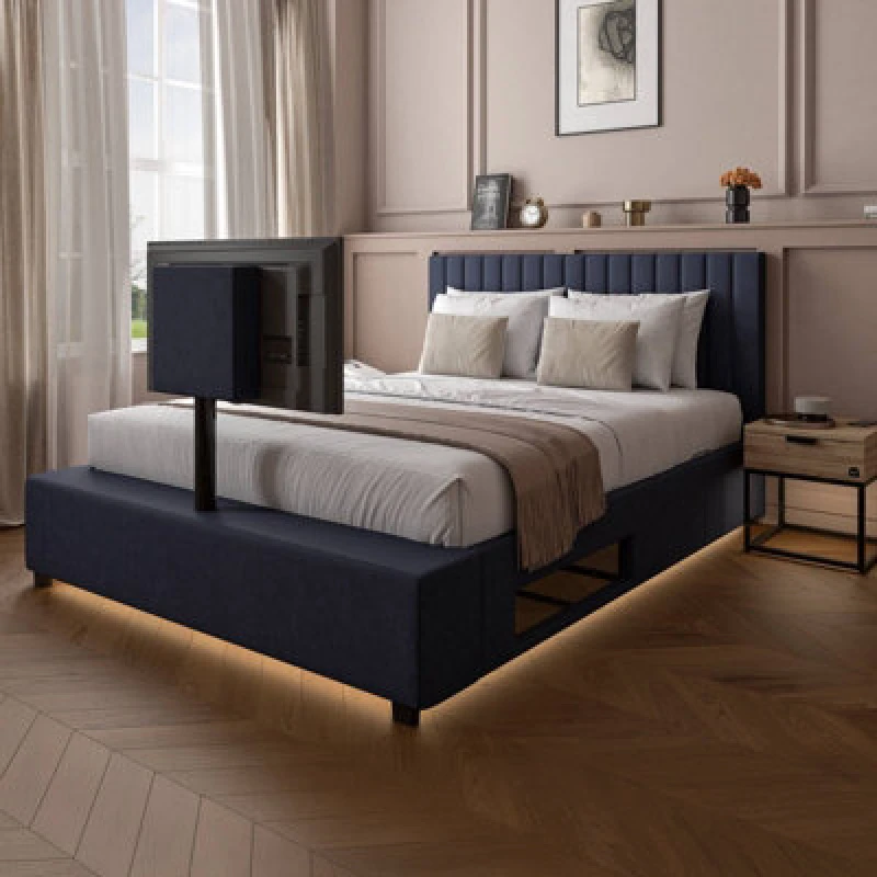 Image of XR Living XR Living Maisie Double TV Bed Frame - Navy