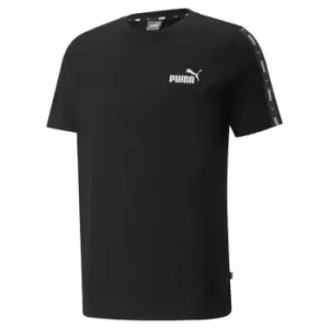 Image of Puma ESS+Tape T Shirt Mens - Black