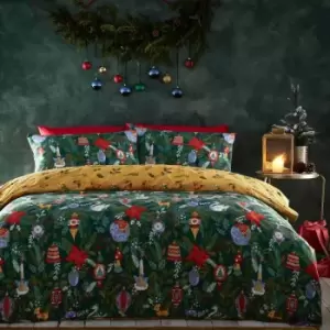 Image of Riva Deck The Halls Single Duvet Set Pine Green