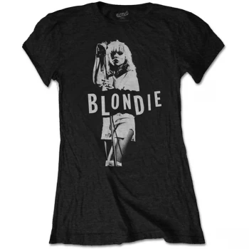 Image of Blondie - Mic. Stand Womens Medium T-Shirt - Black
