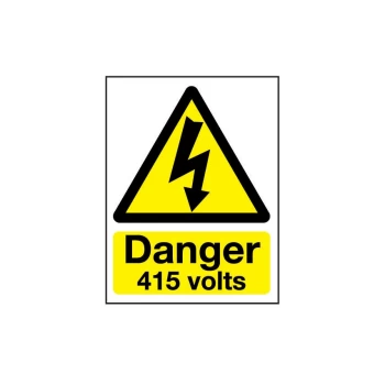 Image of 415 Volts Vinyl Danger Sign - 150 X 200MM