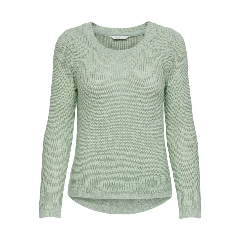 Image of Only Boat Neck Jumper in Fine Knit Light Green Women XS