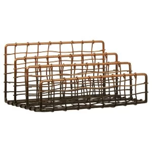 Image of Premier Housewares Maison by Premier Mimo Wire Letter Rack - Black/Rose Gold Finish