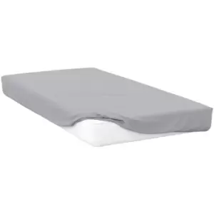 Image of Belledorm 400 Thread Count Egyptian Cotton Extra Deep Fitted Sheet (Single) (Platinum) - Platinum