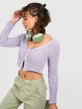 Image of Boohoo Hook & Eye Cardigan - Mauve, Pink Size M Women