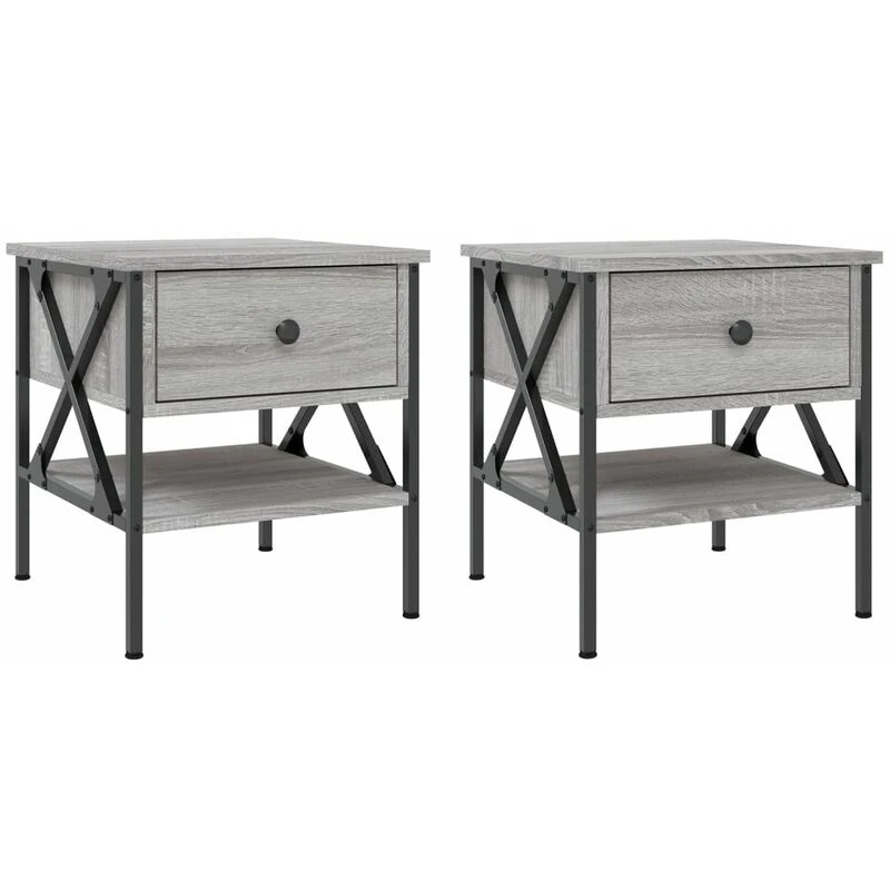 Image of VIDAXL Bedside Tables 2 pcs Grey Sonoma 40x42x45cm Engineered Wood Vidaxl 8720845939199