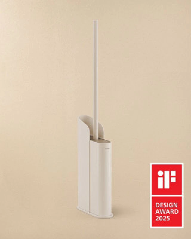 Image of Cosmic Silicone Toilet Brush, Floor Or Self-Adhesive, Slim Design, Award-Winning Design, White, Flat Collection
