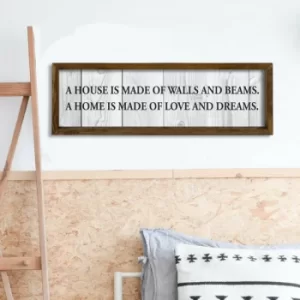 Image of KZM361 Brown White Black Decorative Framed MDF Painting