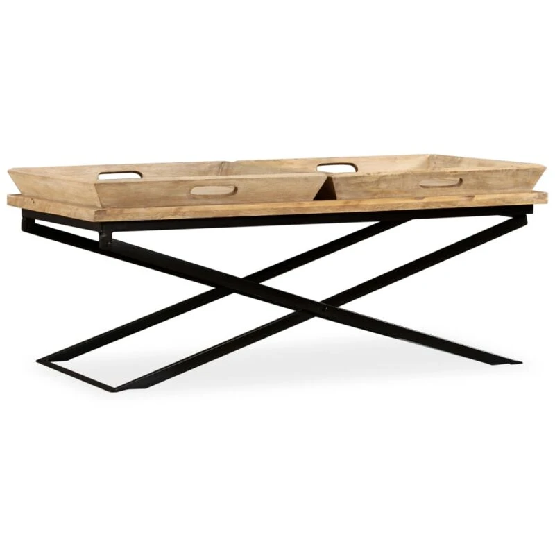 Image of vidaXL Solid Mango Wood Coffee Table 110x55x42cm Home Living Room Furniture