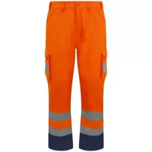 Image of PRO RTX High Visibility Mens Cargo Trousers (S L) (Orange) - Orange