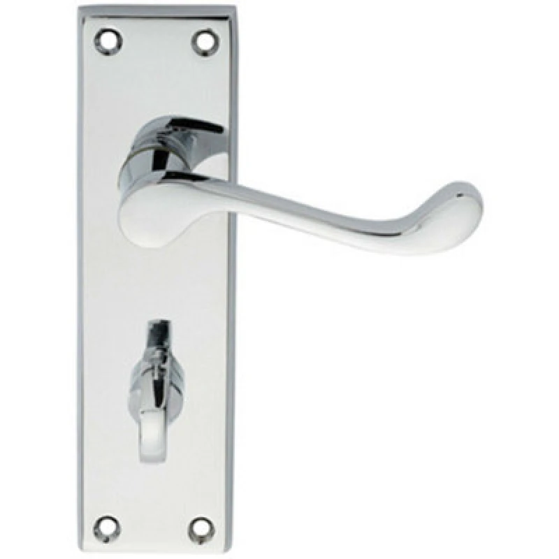 Image of Loops PAIR Victorian Scroll Lever on Bathroom Backplate 150 x 43mm Polished Chrome Multi