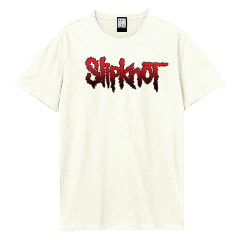 Image of Amplified Amplified Men Slipknot Logo T-Shirt in White Size: X-Small White XS Male 5063527531988