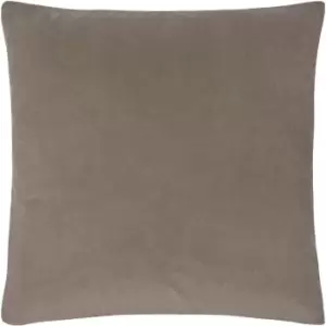 Image of Evans Lichfield Sunningdale Velvet Cushion Cover (50cm x 50cm) (Mink)