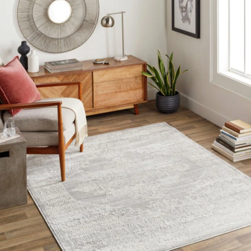 Image of Livabliss Vintage Oriental Boho Grey Ceren Area Rug 160 X 215cm - Easy Care, Non Shedding, Ideal For Living Room & Bedroom