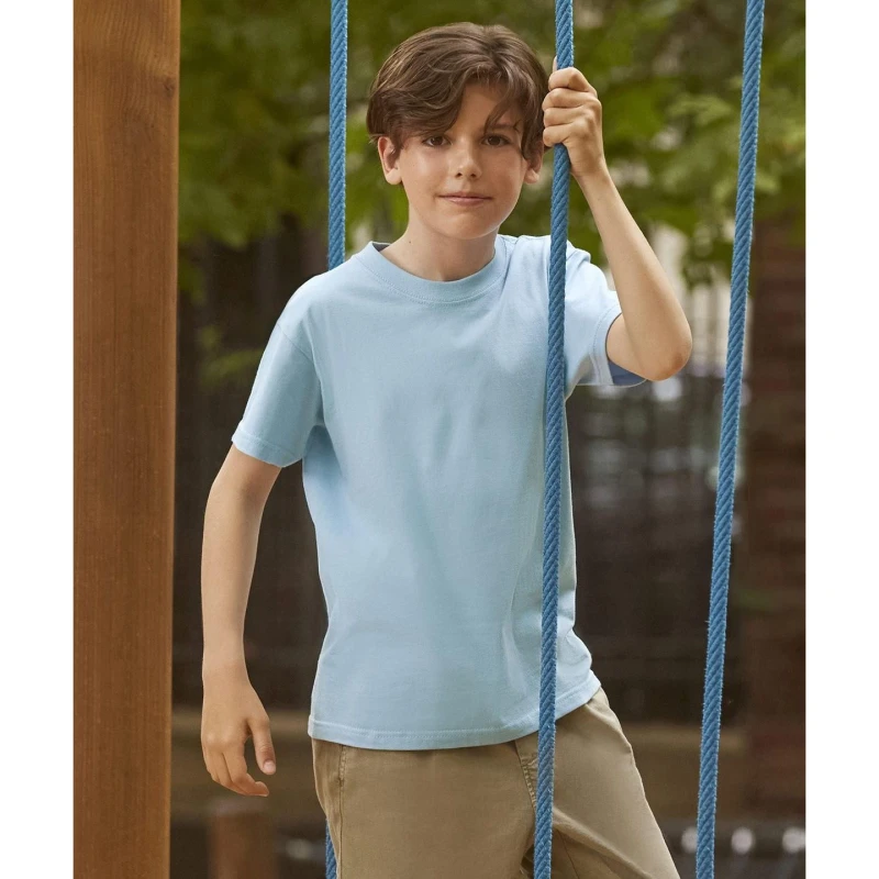 Image of Russell Collection Ringspun Cotton Classic T-Shirt in Navy Size: 9-10 Years Navy Unisex 9-10 Years