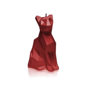 Image of Red Low Poly Cat Candle