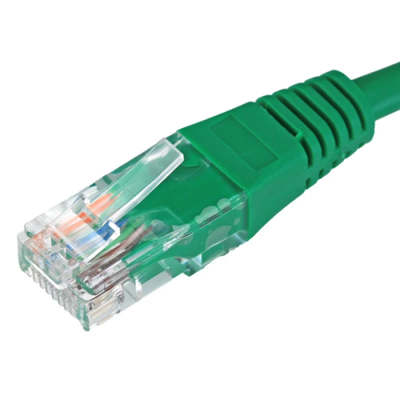 Image of Cablenet 3m Cat5e RJ45 Green U/UTP PVC 24AWG Flush Moulded Booted Patc