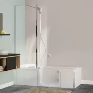 Image of Right Hand Walk in Bath & Shower with Seat & Screen 1700mm - Kineduo