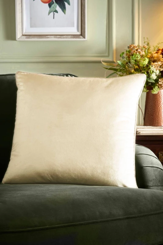 Image of Appletree Harlan Velvet Touch 55cm x 55cm Filled Cushion Cream