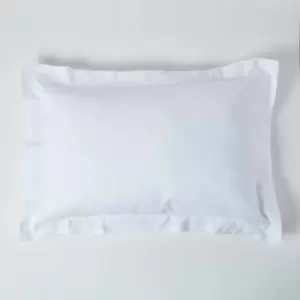 Image of White Linen Oxford Pillowcase, King - White - Homescapes