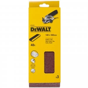 Image of DEWALT 100 x 560mm Multi Purpose Sanding Belts 100mm x 560mm 40g Pack of 3