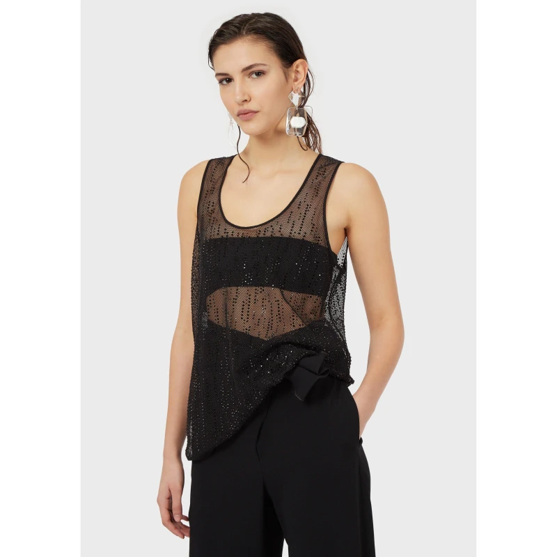 Image of Emporio Armani Emporio Evening Top - Black 4