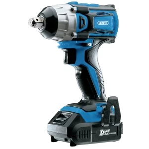 Image of Draper D20 20V Brushless 1/2 Mid Torque Impact Wrench with 2 x 2Ah Batteries and Charger 250Nm