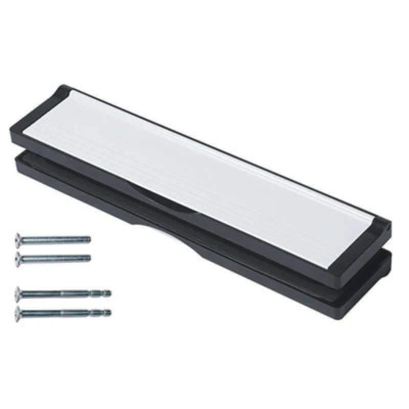 Image of Keypak 12" (30.6Cm) Door Letterbox - Fits 40-80mm Doors, Telescopic Sleeved Letter Box, Black/white