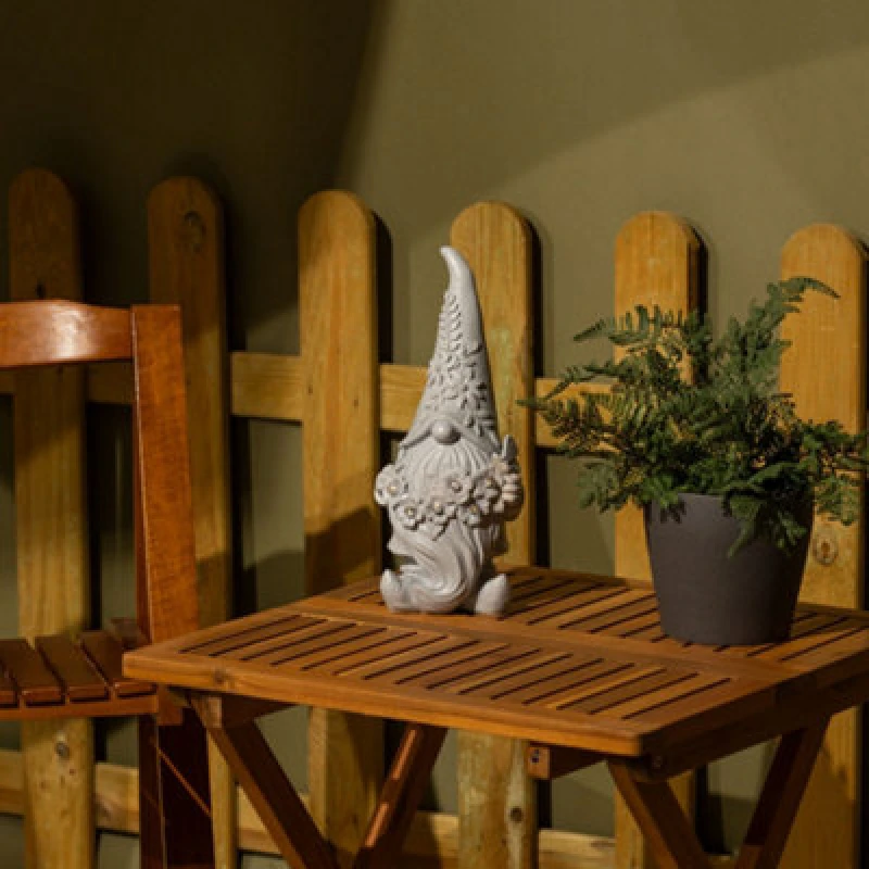 Image of ValueLights Outdoor Grey Solar Gonk Statue Light Garden Decor Patio Ornament Grey