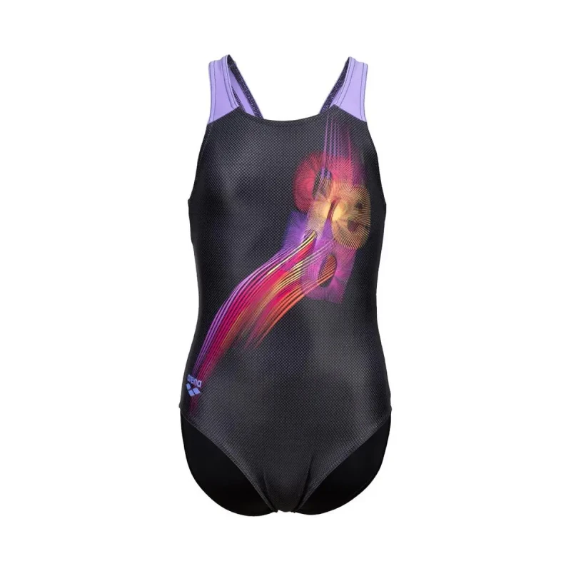 Image of One Piece swimsuit for girls Arena Parrot V Back Noir Female 6/7 ans