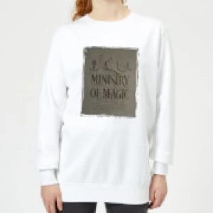 Image of Harry Potter Ministry Of Magic Womens Sweatshirt - White - M