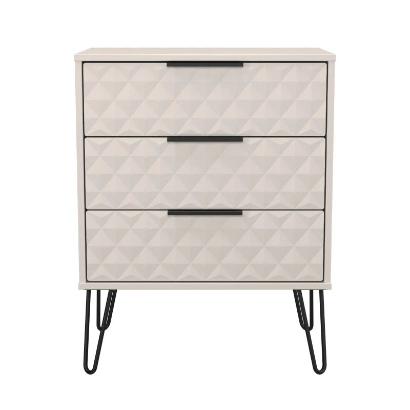 Image of Anzio Matt Kashmir 3 Drawer Chest (H)737mm (W)575mm (D)395mm