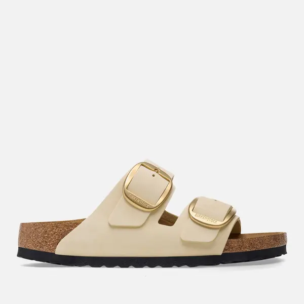 Image of Birkenstock Womens Arizona Big Buckle Slim-Fit Nubuck Double Strap Sandals - UK 7.5 Nude Sandals female 1026585 7.5
