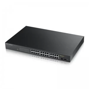 Image of Zyxel 24-Port Gigabit PoE+ Smart Managed Rackmount Switch 170W Budget