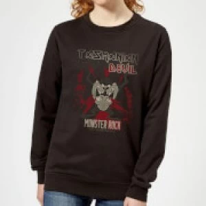 Image of Looney Tunes Tasmanian Devil Monster Rock Womens Sweatshirt - Black - S